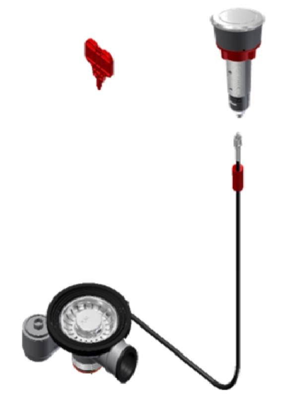 Franke Sifon pentru chiuvete cu scurgere integrată (turbo) cu golire automată și buton din oțel inoxidabil 1208957709