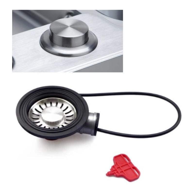 Franke Sifon pentru chiuvete cu scurgere integrată (turbo) cu golire automată și buton din oțel inoxidabil 1208957709