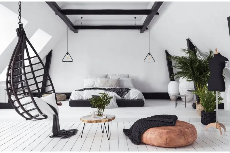 Decorul lămpii negre suspendate cu un singur punct în formă de triunghi Gija 2621