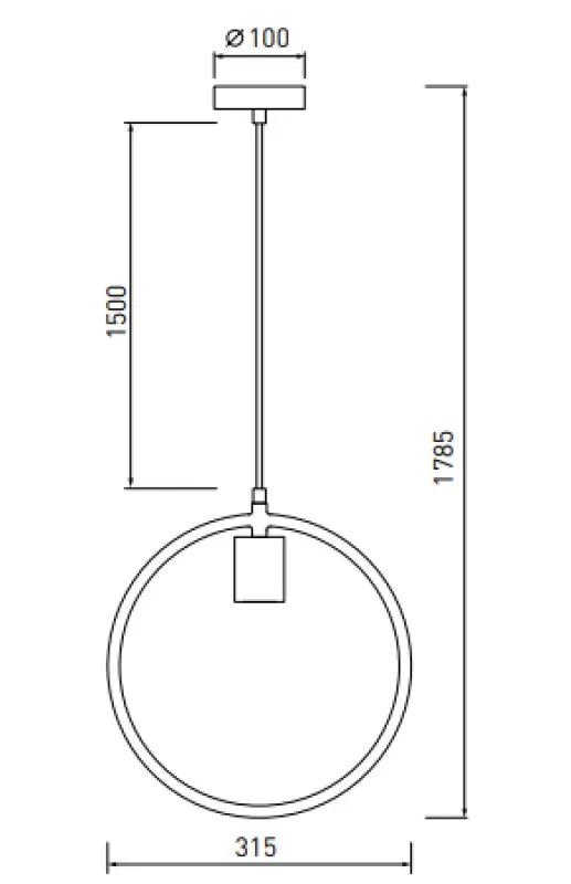 Decorațiunea Fija este un lămpadar suspendat de culoare neagră, rotund, cu un singur punct de lumină, modelul 2805.