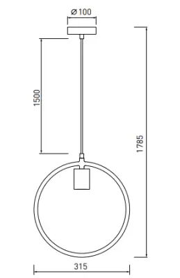 Decor Fija gri orb suspendat cu un singur punct 2935