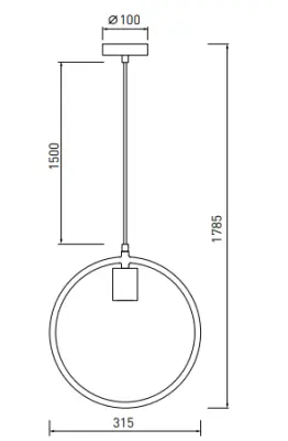 Decorațiunea Fija, lustra albă rotundă cu un singur punct de suspendare, 2898.