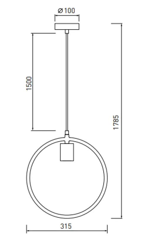 Decorațiunea Fija, lustra albă rotundă cu un singur punct de suspendare, 2898.