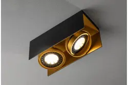 Lampă de tavan Decor Verso negru-auriu cu cap reglabil și două surse de lumină 4212.
