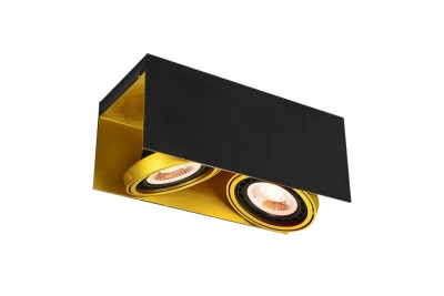 Lampă de tavan Decor Verso negru-auriu cu cap reglabil și două surse de lumină 4212.