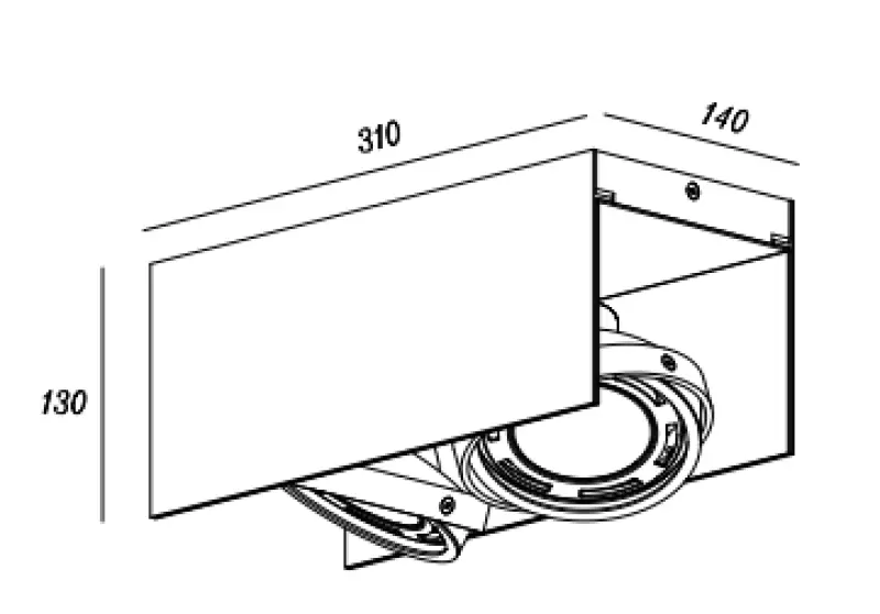 Lampă de plafon Decor Verso alb-negru cu cap mobil 2 surse de lumină 4250