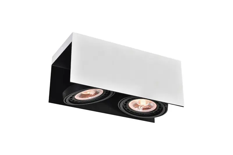 Lampă de plafon Decor Verso alb-negru cu cap mobil 2 surse de lumină 4250