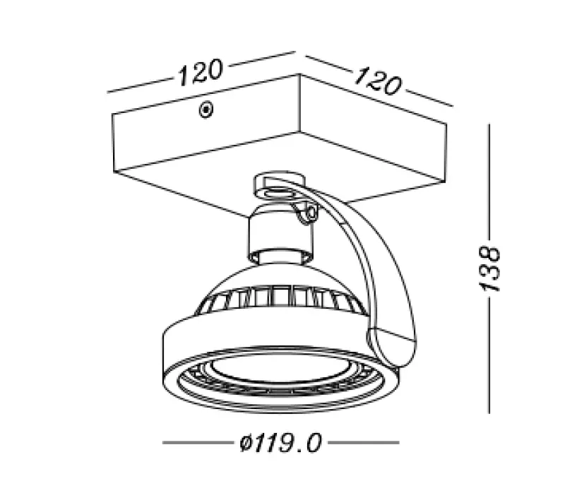 Decorațiunile Wally, plafoniera sau lampa de perete în culoarea antracit, cu cap mobil și o singură sursă de lumină 4281.