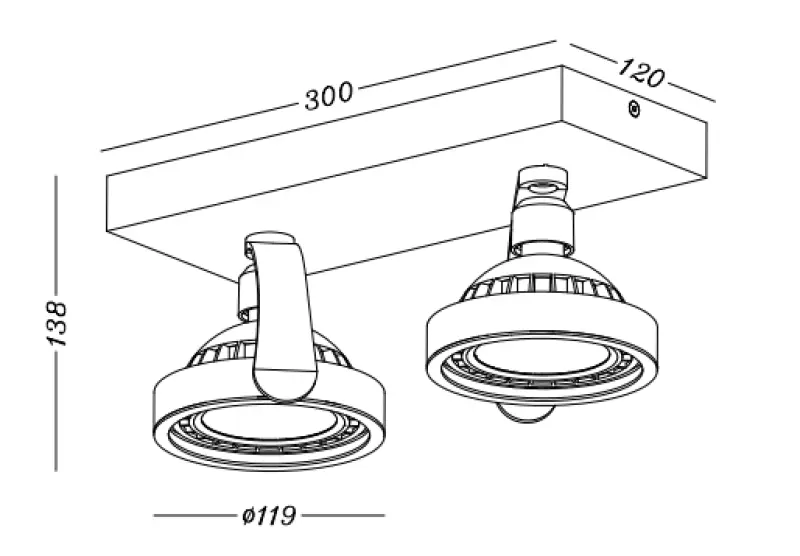 Decorațiunile Wally plafonieră sau lămpă de perete, culoare antracit, cu cap mobil, 2 surse de lumină, 4304.