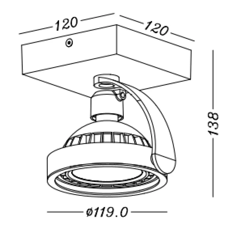 Lampă de tavan sau perete Decor Wally, albă, cu cap reglabil și o sursă de lumină 4342.