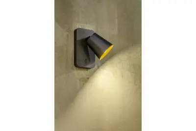 Decor Elli lampă de perete neagră modernă cu întrerupător și 1 sursă de lumină 4533