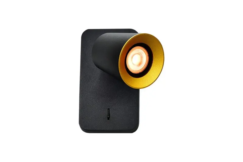 Decor Elli lampă de perete neagră modernă cu întrerupător și 1 sursă de lumină 4533