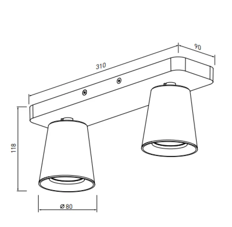 Decor Elli lustră de tavan modernă albă cu 2 surse de lumină 4489.