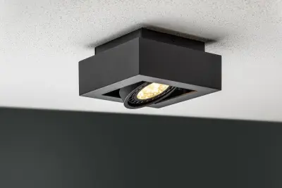 Decorațiunea Loid este un lustru funcțional de tavan, de culoare neagră, cu un singur punct de lumină și o sursă de lumină, modelul 4687.