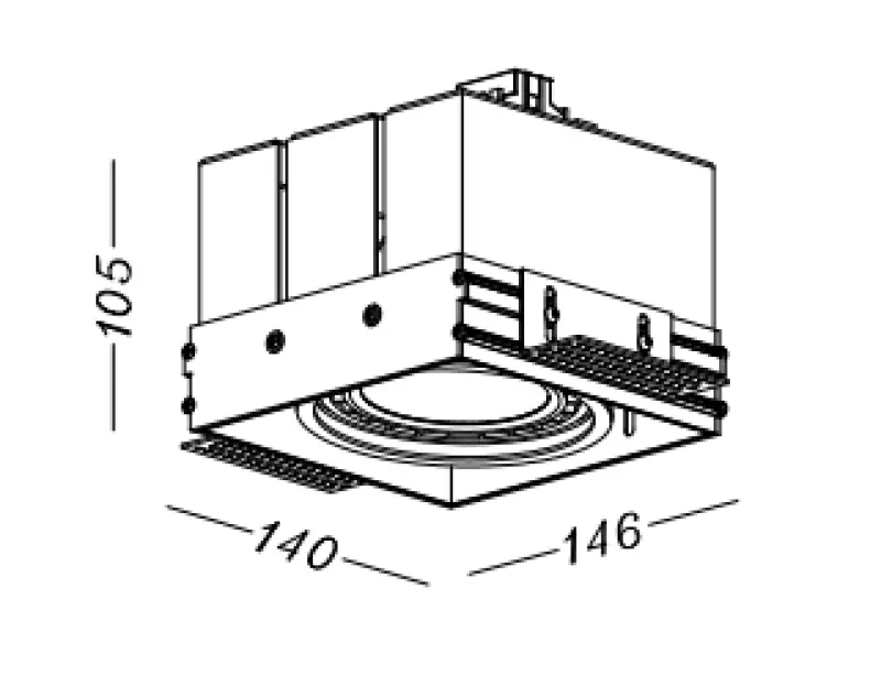 Decorul Milo, lampa de tavan încorporată fără ramă, cu o sursă de lumină, de culoare neagră, 4731.