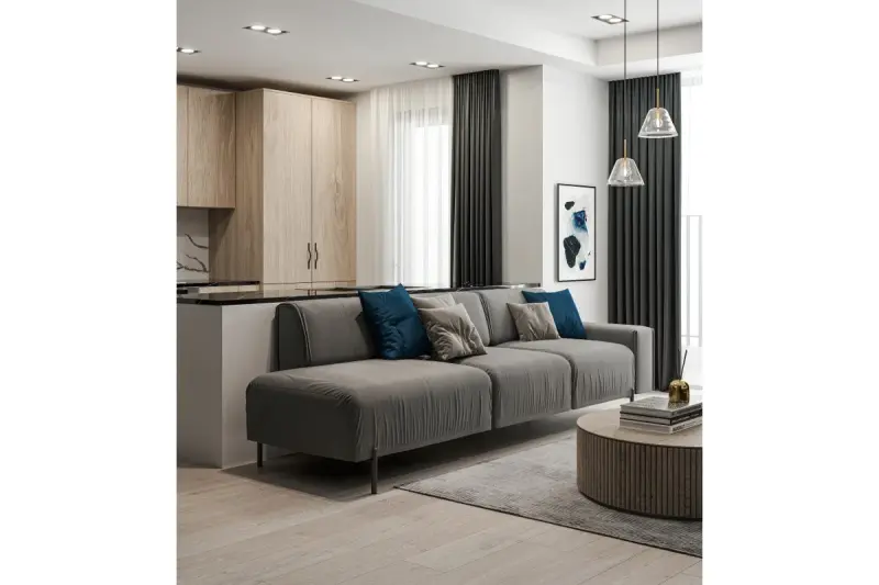 Decorațiunile pentru tavan de tip Milo, negre și fără ramă, cu două surse de lumină, 4755.