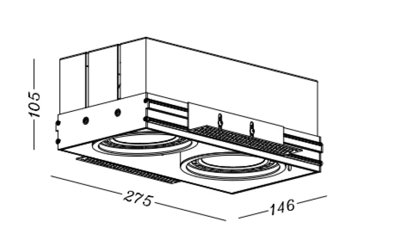 Decorațiunile pentru tavan de tip Milo, negre și fără ramă, cu două surse de lumină, 4755.