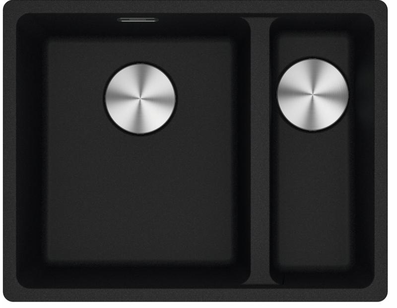 Franke Maris MRG 160-34-15 Fragranite Matt negru chiuvetă Cuva stânga montare de dedesubt