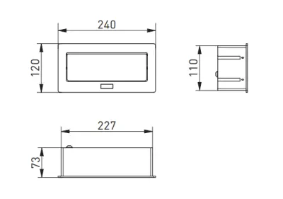 Priza de bucătărie Indux Flip Medium cu împământare, montabilă în blatul de lucru sau în dulapul de sus, din aluminiu, cu 3 prize 1208957844.