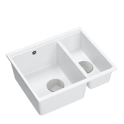 Quadri Newport II alb 1,5 chiuvetă granit, montare deasupra și sub blat, chiuvetă 555x460 1208957860.