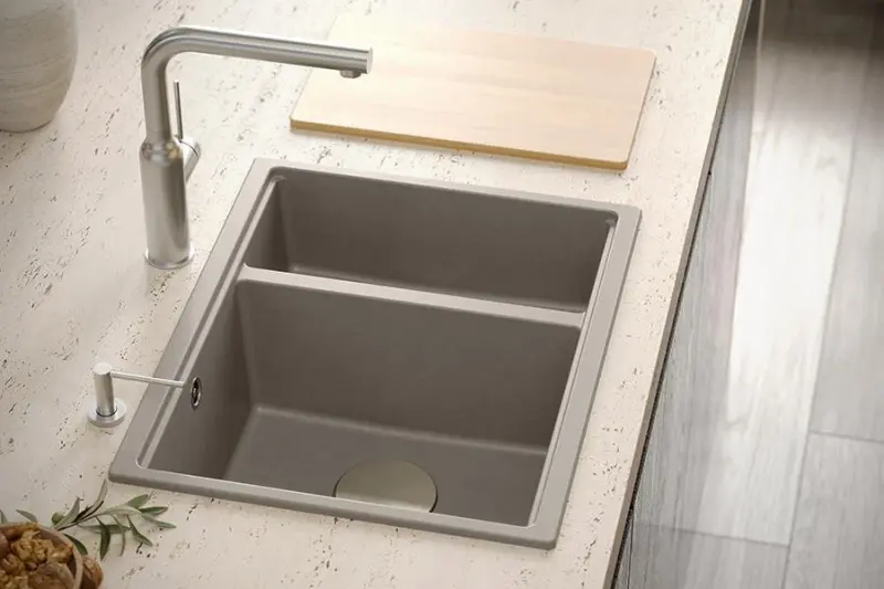 Quadri Newport II alb 1,5 chiuvetă granit, montare deasupra și sub blat, chiuvetă 555x460 1208957860.