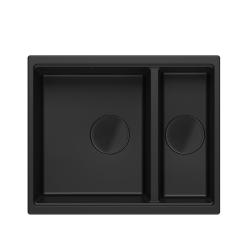 Quadri Newport II negru 1,5 chiuvetă granit suprafață și subchiuvetă montare 555x460 1208957861