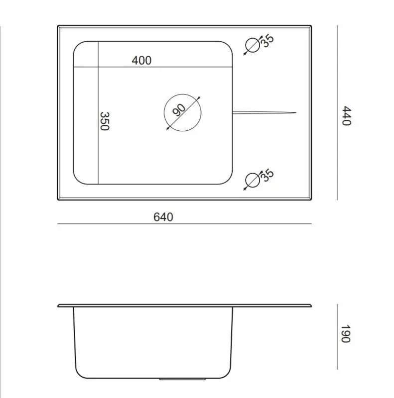 Cuva de inox Quadri Glazz cu zonă de scurgere din sticlă neagră, reversibilă, 64x44, 1208957864.