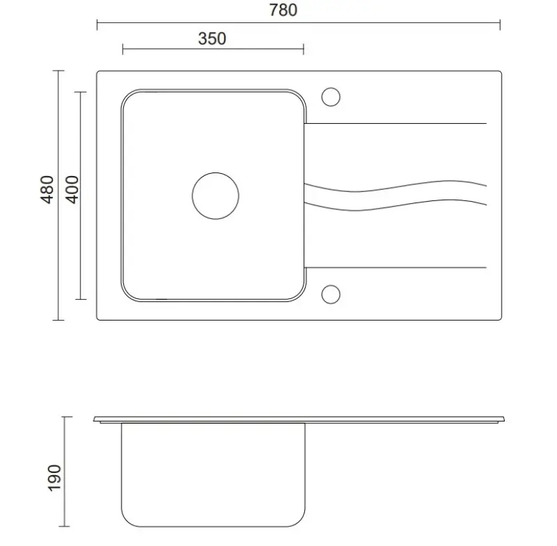 Cascadă de amestec Quadri, cu chiuvetă din oțel inoxidabil și zonă de scurgere din granit alb, 78x48 reversibilă 1208957868.