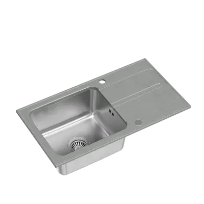 Cuva de inox cu adaos de granit de culoare argintie, cu sistemul Quadri Fusion, cu suprafață de scurgere de 78x43 cm, reversibilă. Cod produs: 1208957880.