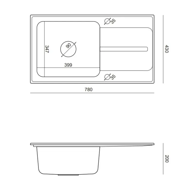 Cuva de inox cu adaos de granit de culoare argintie, cu sistemul Quadri Fusion, cu suprafață de scurgere de 78x43 cm, reversibilă. Cod produs: 1208957880.
