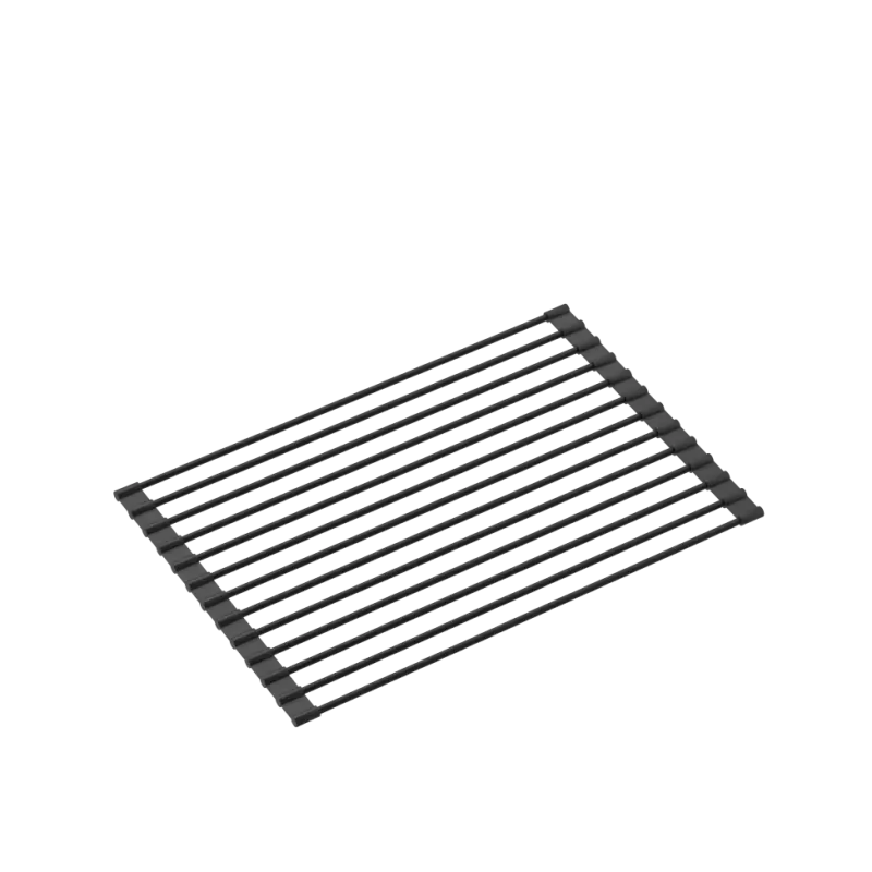 Chiuvetă de granit negru Quadri Kendal, 77x44 cu suprafață de scurgere, robinet de bucătărie și dozator de săpun 1208957888.