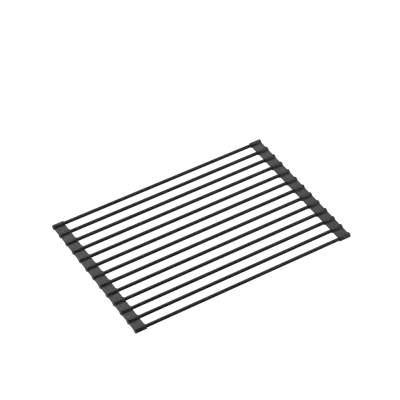 Chiuveta din granit negru Quadri Kendal, cu dimensiunile de 60x44 cm, cu zonă de scurgere, robinet și dozator de lichide. 1208957889