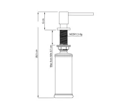 Dispenserul de săpun încastrabil Quadri Tenby Square din oțel inoxidabil, cu umplere de sus, 1208957894.