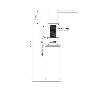 Dispenserul de săpun încastrabil Quadri Tenby Square din oțel inoxidabil, cu umplere de sus, 1208957894.
