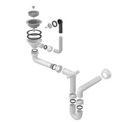 Quadri  Set de scurgere gri cu preaplin pentru o chiuvetă 1208957900