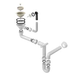 Quadri Set de scurgere cu preaplin pentru chiuvetă culoare nisip bej 1208957901
