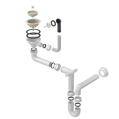 Quadri Set de scurgere cu preaplin pentru chiuvetă culoare nisip bej 1208957901