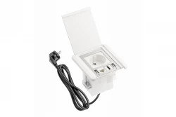 Indux Flip mat alb încastrat Priza cu 2xUSB A, 1xRJ45 și conexiune HDMI 1208957916