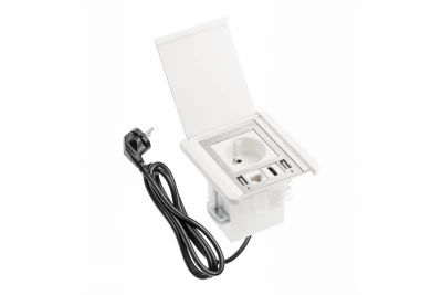 Indux Flip mat alb încastrat Priza cu 2xUSB A, 1xRJ45 și conexiune HDMI 1208957916