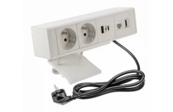 Indux Desk birou sau masa mat alb priza de pamant (2x) cu 1xUSB A, 1xUSB C, 1xRJ45 și 1xHDMI 1208957921