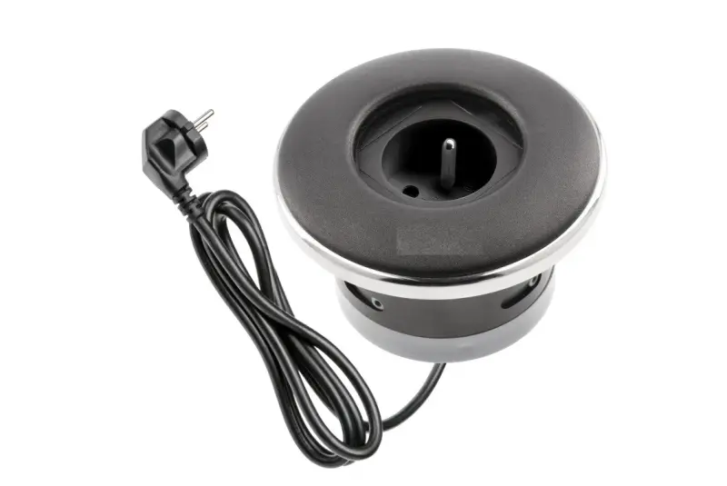 Priza de încorporare Indux Cover cu împământare mată neagră cu capac închis 1208957924