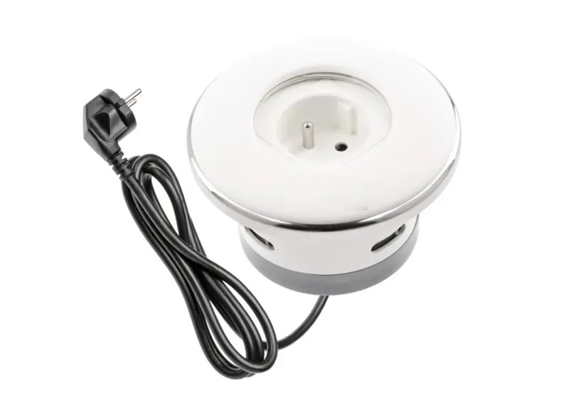 Indux Cover incorporat cu împământare mat alb Priză cu capac închis 1208957925