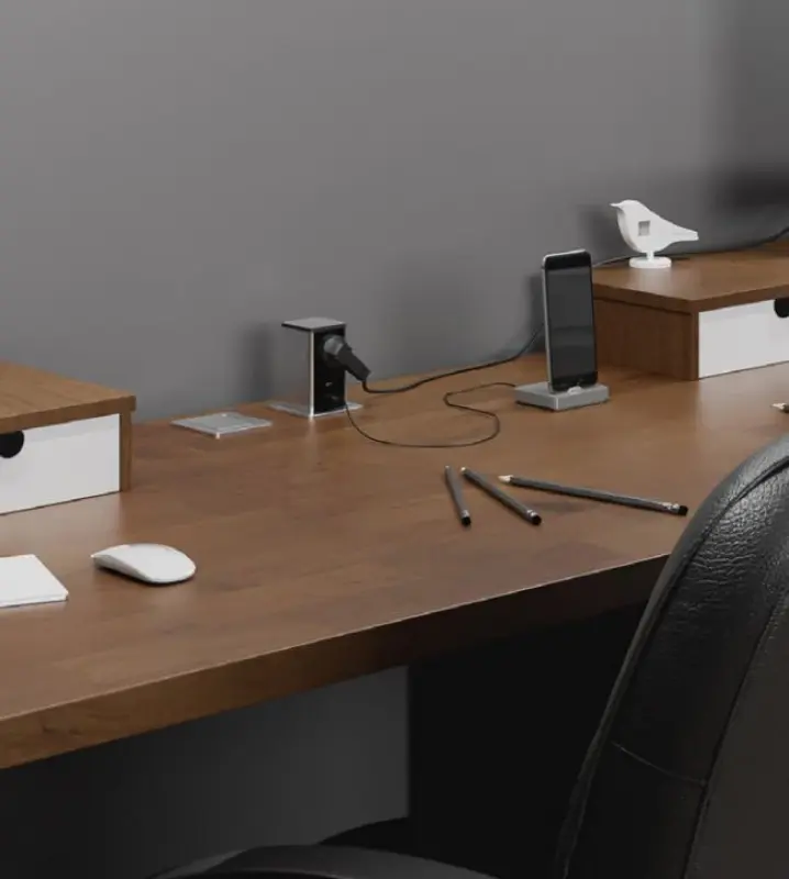 Priza de pământ retractabilă Indux Push, neagră, cu 1xUSB A și 1xUSB C, cu capac din oțel inoxidabil, 1208957930.