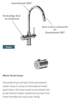 Franke Maris water hub 4L boiler 3-1 cu robinet mecanic de apă clocotită Twist crom 160.0705.687