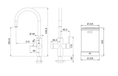 Franke Maris water hub 4L boiler 3-1 cu robinet electronic de apă fierbinte Touch din oțel inoxidabil 160.0702.531