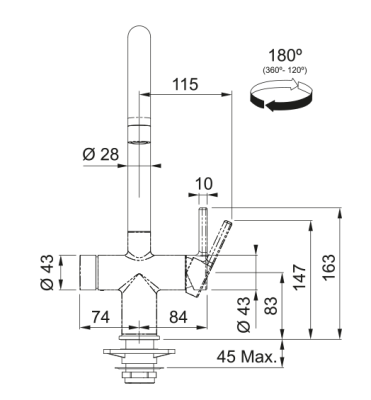 Franke Maris water hub 4L boiler 3-1 met Touch elektronische kokend water kraan mat zwart 160.0702.518