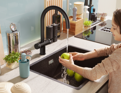 Franke Maris water hub 4L boiler 3-1 met Touch elektronische kokend water kraan mat zwart 160.0702.518