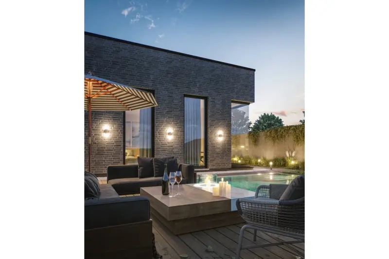 Iluminatul de grădină Lighting Corta, lampa de perete în culoarea antracită pentru 2 surse de lumină 1289002.