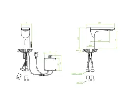 Robinetele electronice Aquadesign Sensor pentru chiuvetă, cu alimentare pe baterii sau la rețeaua electrică, crom, 1208958186