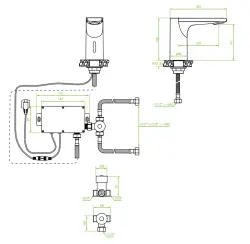 Robinetul electronic Aquadesign Sensor pentru chiuvetă, alimentat cu baterii sau priză, negru, 1208958190.